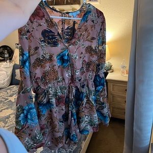 Floral Bell Sleeve Romper